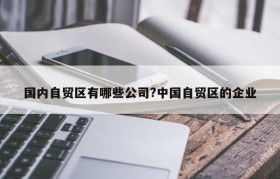 国内自贸区有哪些公司?中国自贸区的企业